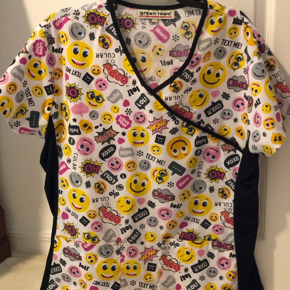 Fun Emoji Scrub Shirt